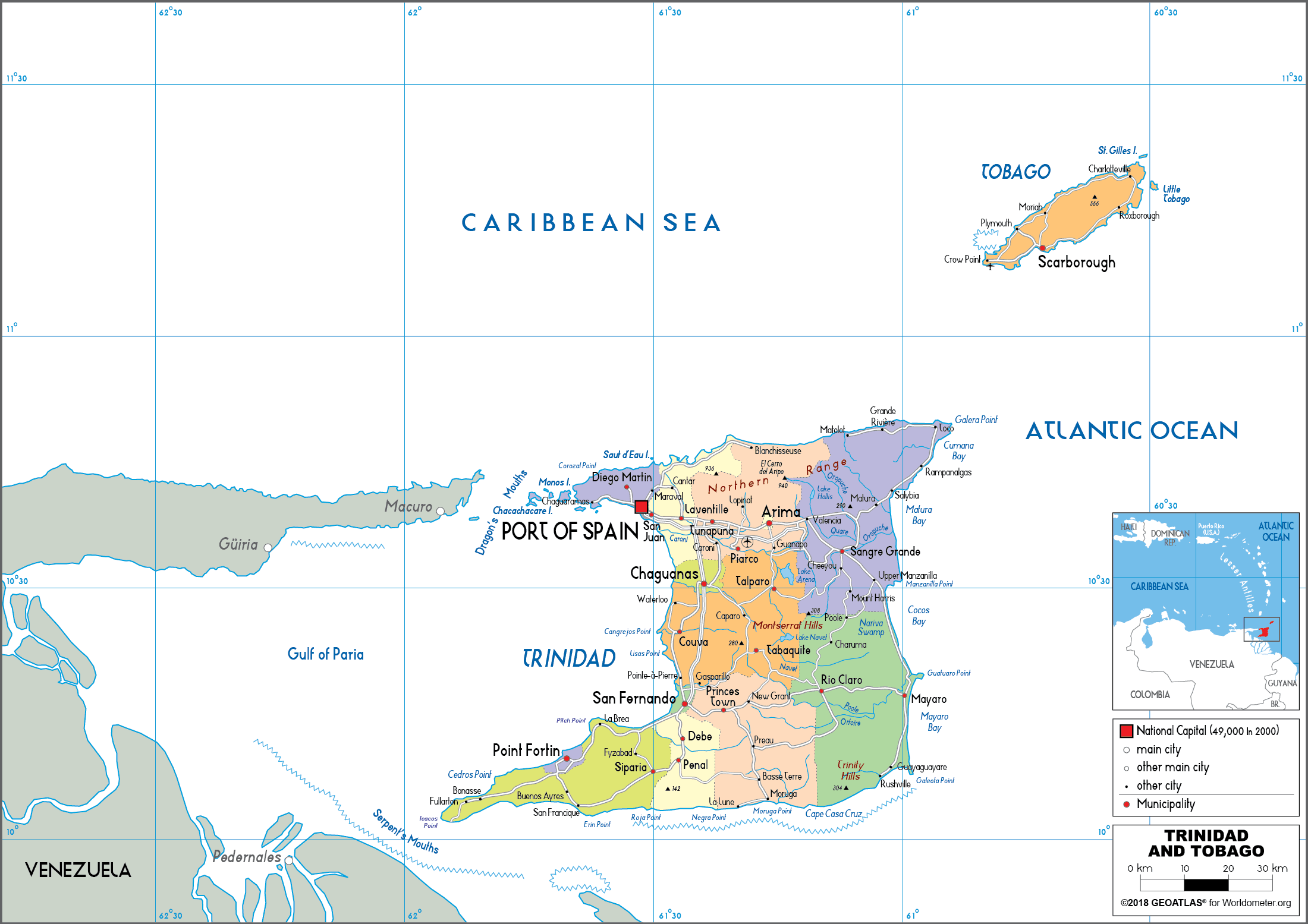 [Update] Bản đồ đất nước Trinidad và Tobago (Trinidad and Tobago Map) năm 2022 21