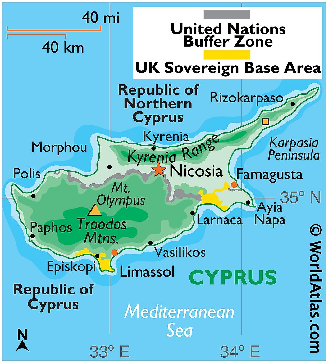 [Update] Bản đồ hành chính đất nước Síp (Cyprus) Map) phóng to năm 2022 14