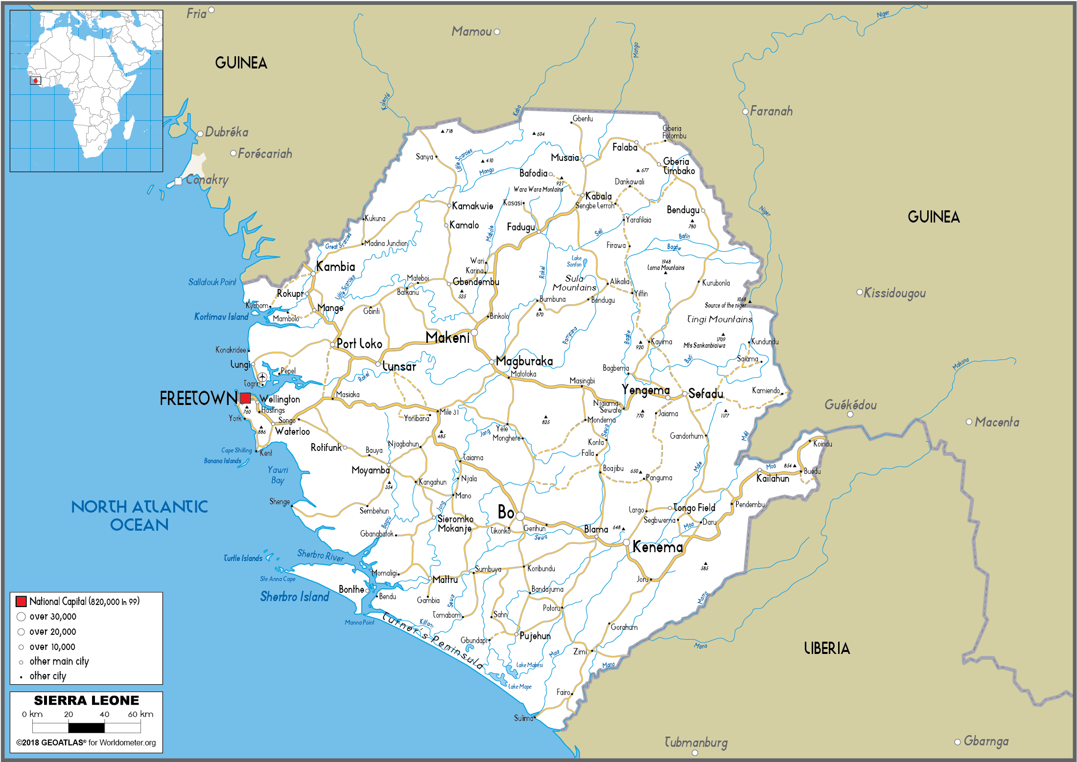 [Update] Bản đồ hành chính đất nước Sierra Leone (Sierra Leone Map) phóng to năm 2022 16