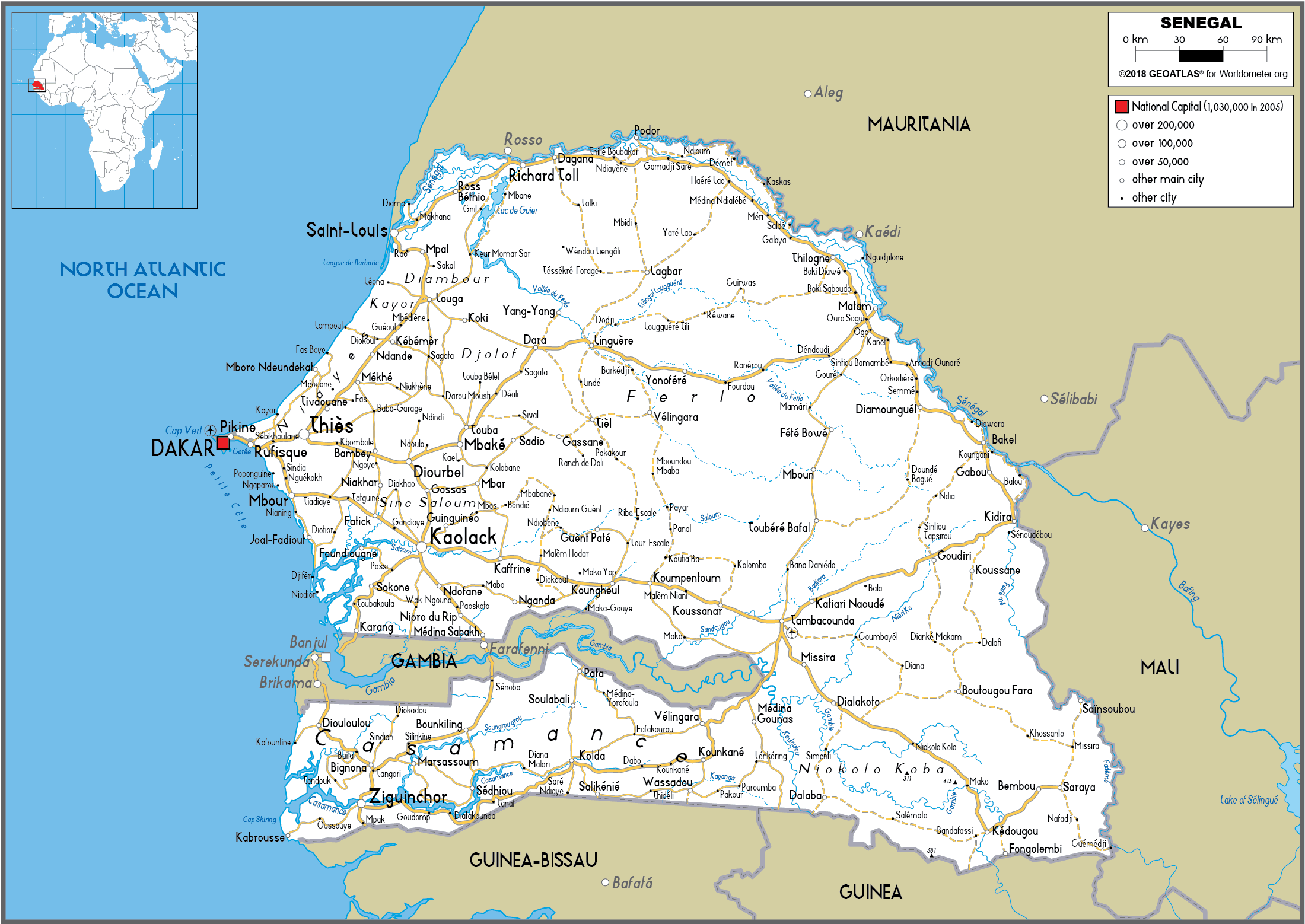 [Update] Bản đồ đất nước Sénégal (Senegal Map) phóng to năm 2022 21