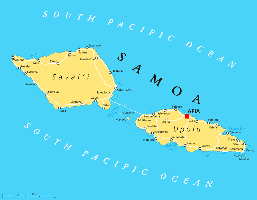 [Update] Bản đồ đất nước Samoa (Samoa Map) phóng to năm 2022 12