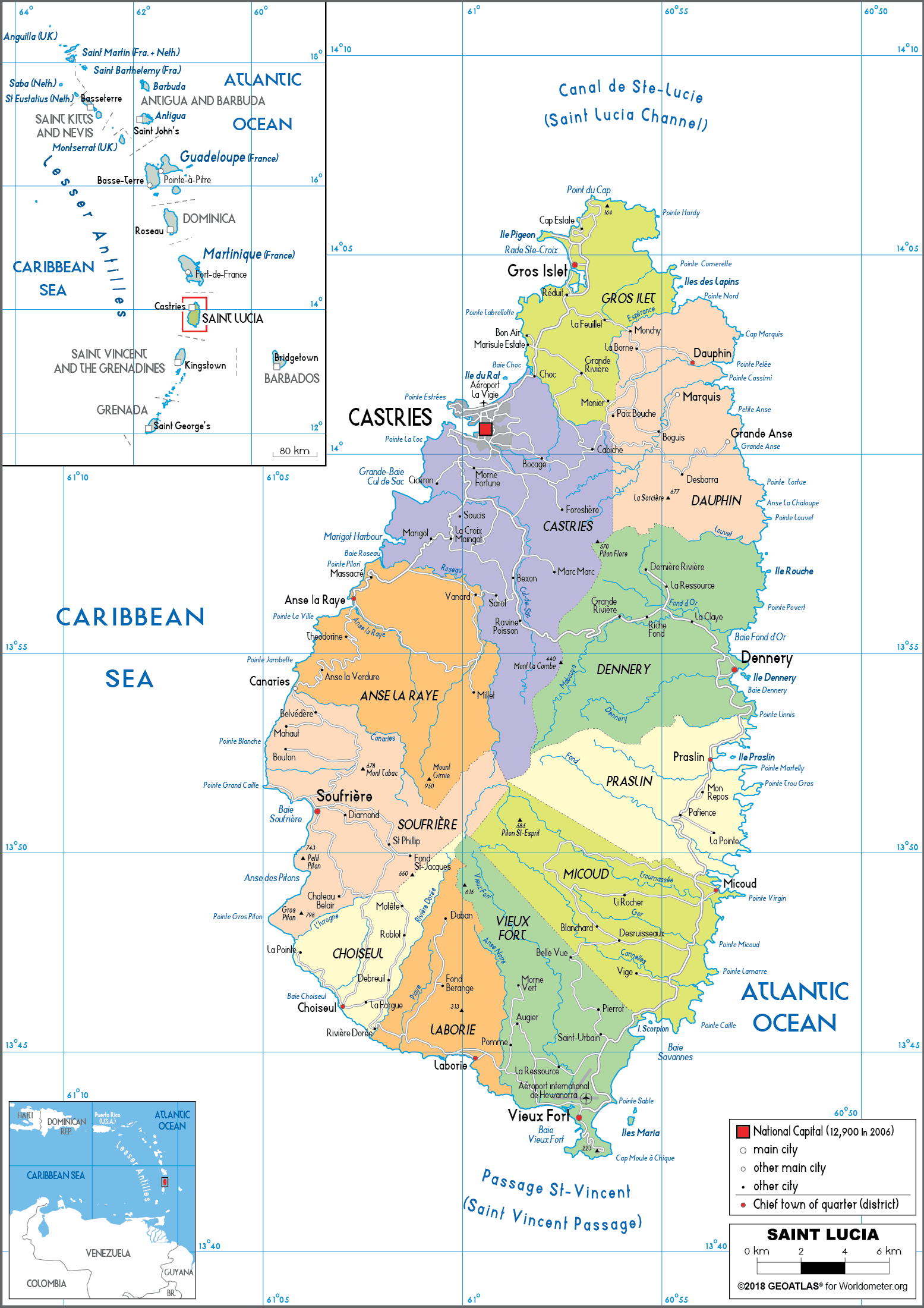 [Update] Bản đồ đất nước Saint Lucia (Saint Lucia Map) phóng to năm 2022 20