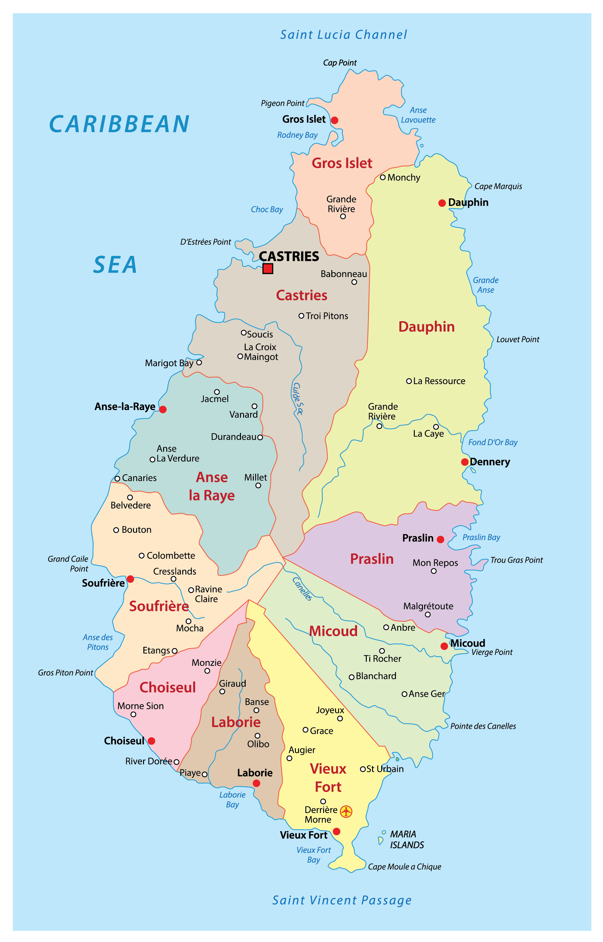 [Update] Bản đồ đất nước Saint Lucia (Saint Lucia Map) phóng to năm 2022 22