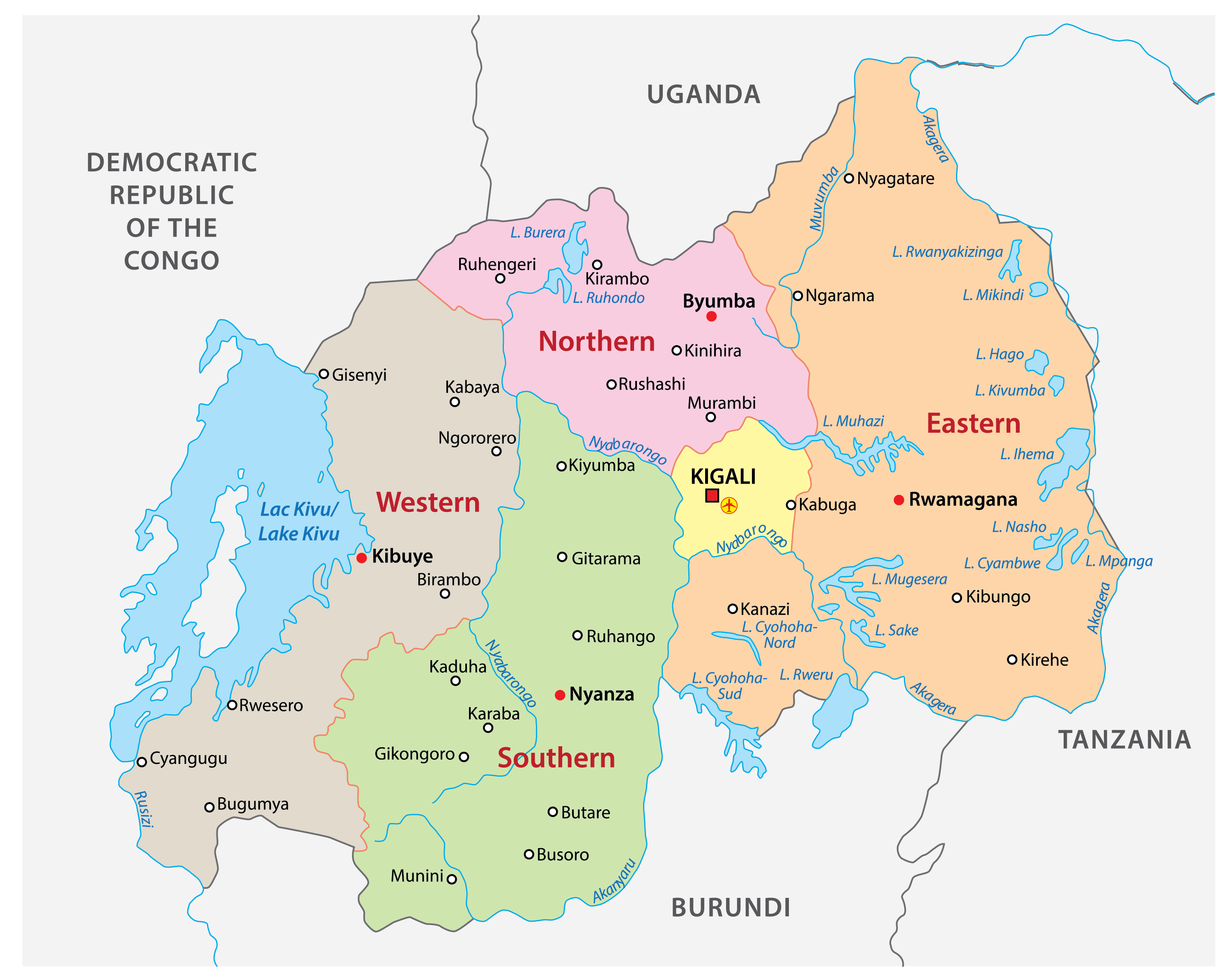 [Update] Bản đồ đất nước Cộng hòa Rwanda (Rwanda Map) phóng to năm 2022 22