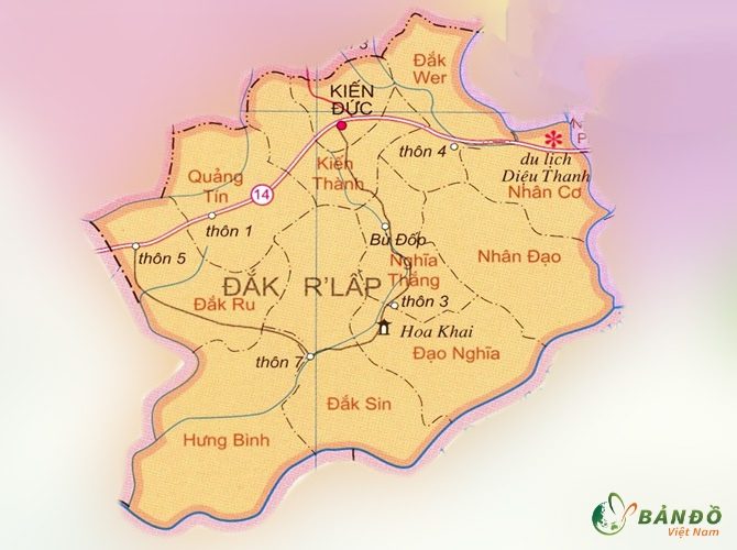 Bản đồ hành chính Huyện Đắk R'lấp    