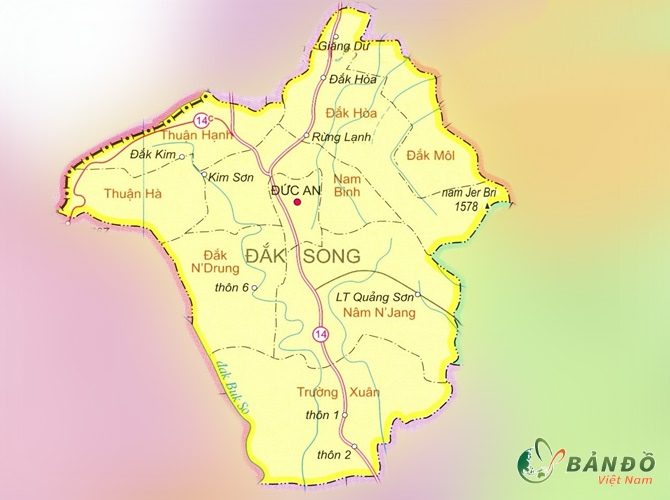 Bản đồ hành chính Huyện Đắk Song    
