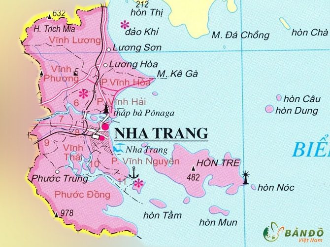 Bản đồ hành chính thành phố Nha Trang