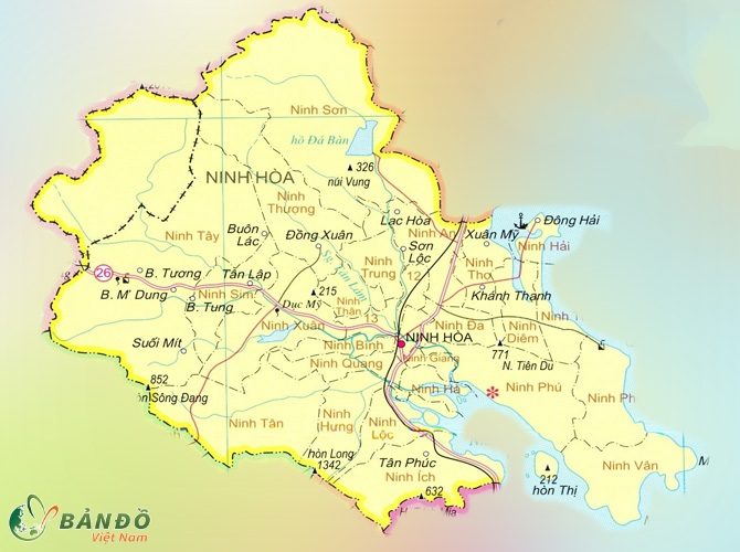 Bản đồ hành chính thị xã Ninh Hòa 