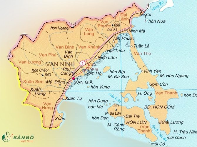Bản đồ hành chính Huyện Vạn Ninh    