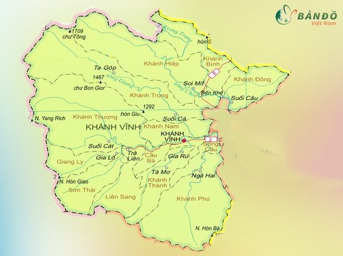 Bản đồ hành chính Huyện Khánh Vĩnh    