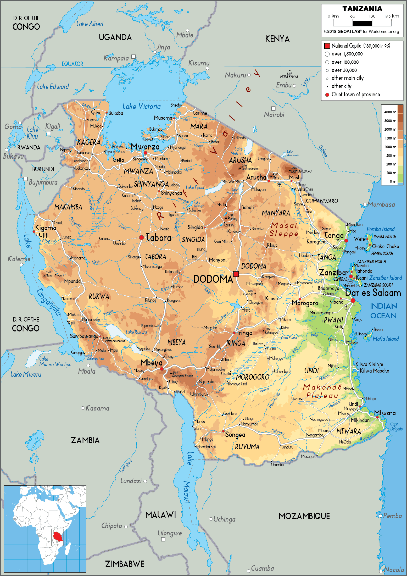 [Update] Bản đồ hành chính đất nước Tanzania (Tanzania Map) phóng to năm 2022 22