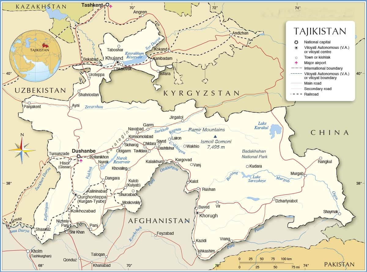 [Update] Bản đồ hành chính đất nước Tajikistan (Tajikistan Map) phóng to năm 2022 16