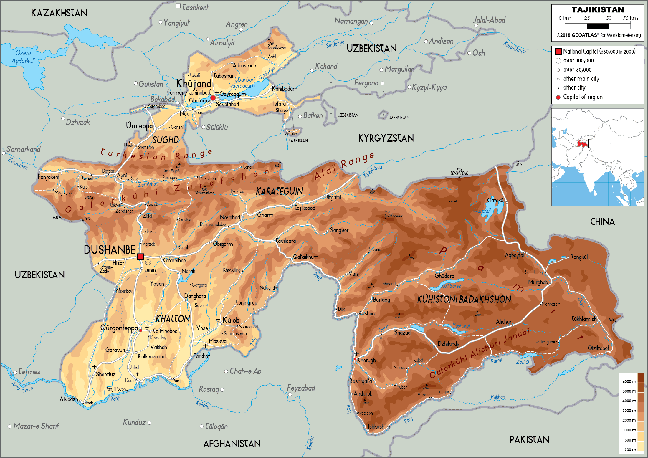 [Update] Bản đồ hành chính đất nước Tajikistan (Tajikistan Map) phóng to năm 2022 18