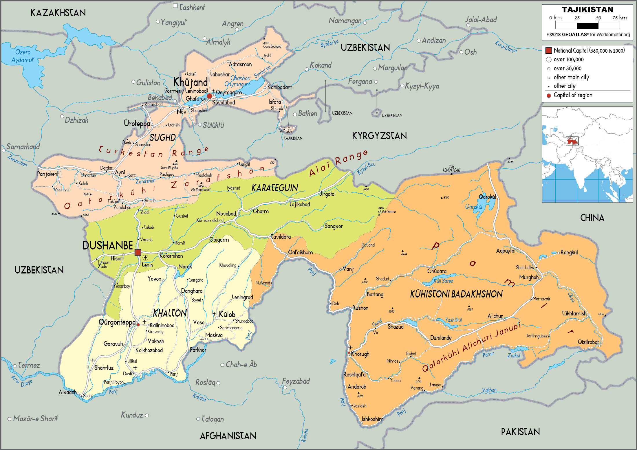 [Update] Bản đồ hành chính đất nước Tajikistan (Tajikistan Map) phóng to năm 2022 19
