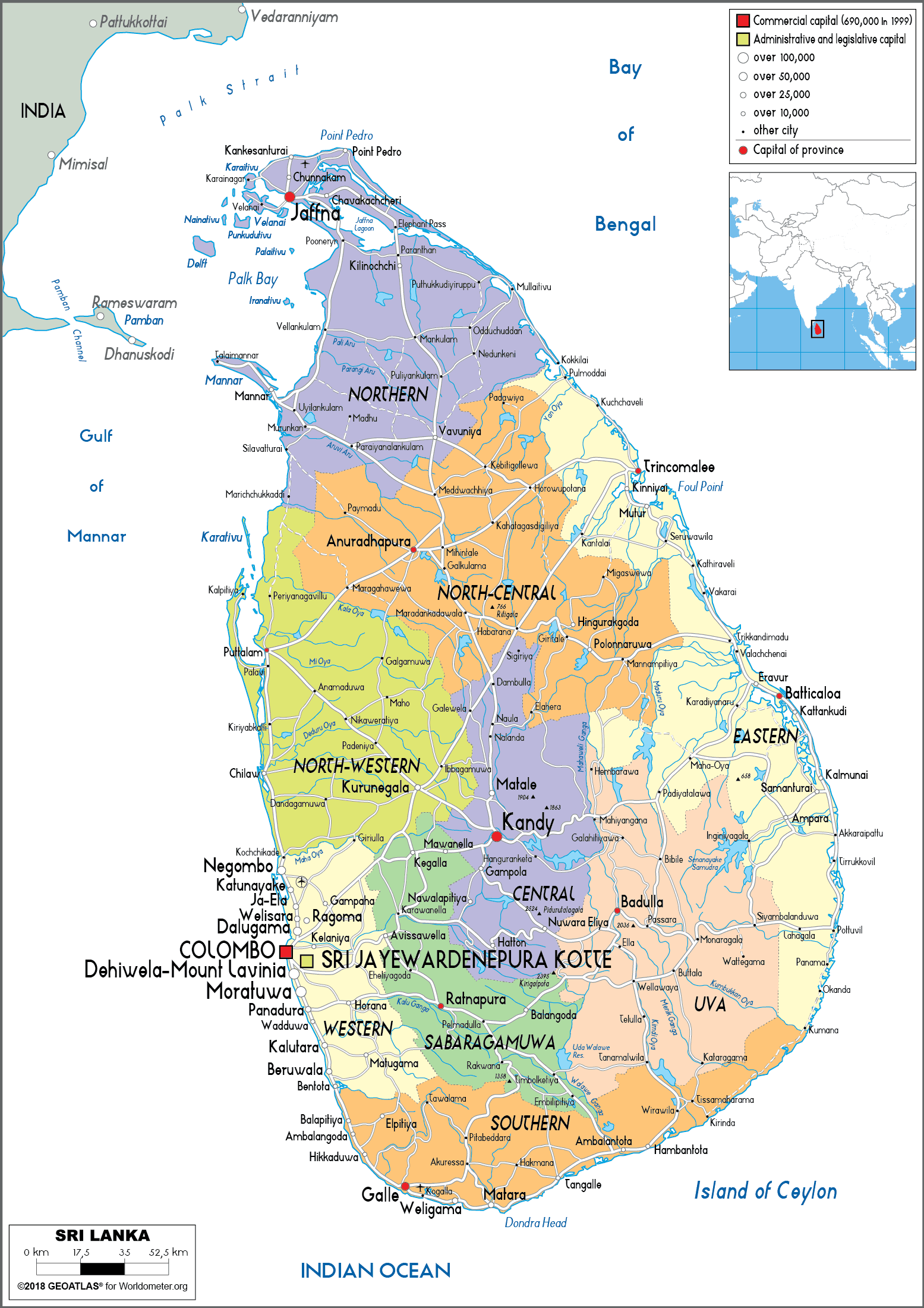 [Update] Bản đồ hành chính đất nước Sri Lanka (Sri Lanka Map) phóng to năm 2022 22