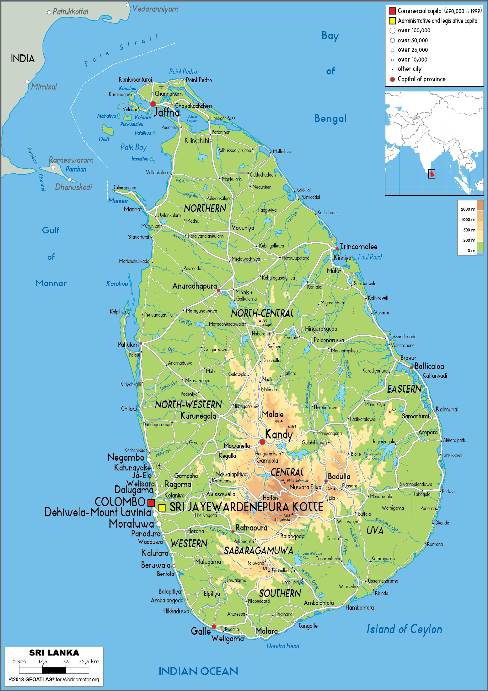 [Update] Bản đồ hành chính đất nước Sri Lanka (Sri Lanka Map) phóng to năm 2022 23