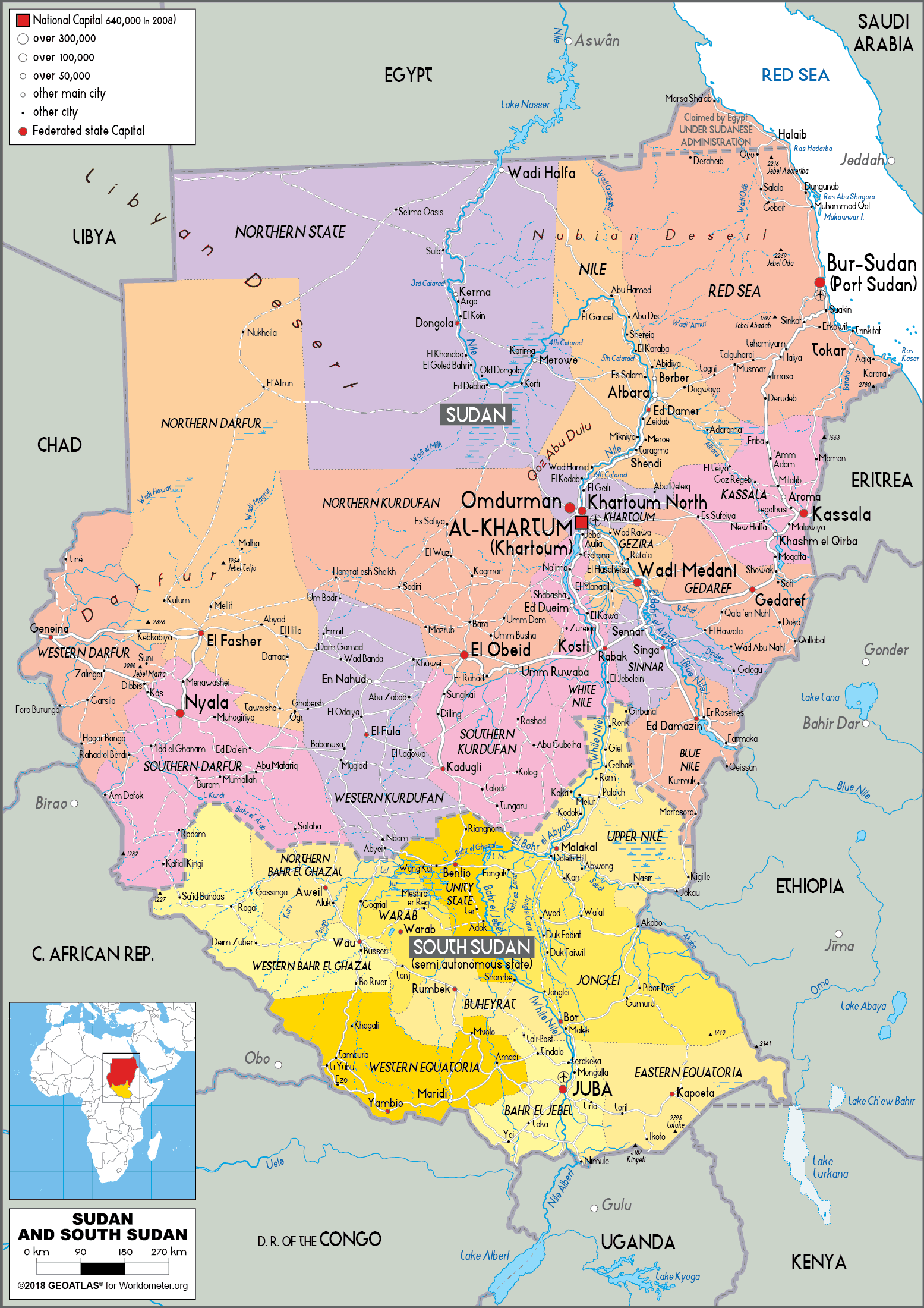 [Update] Bản đồ hành chính đất nước Sudan (Sudan Map) phóng to năm 2022 24