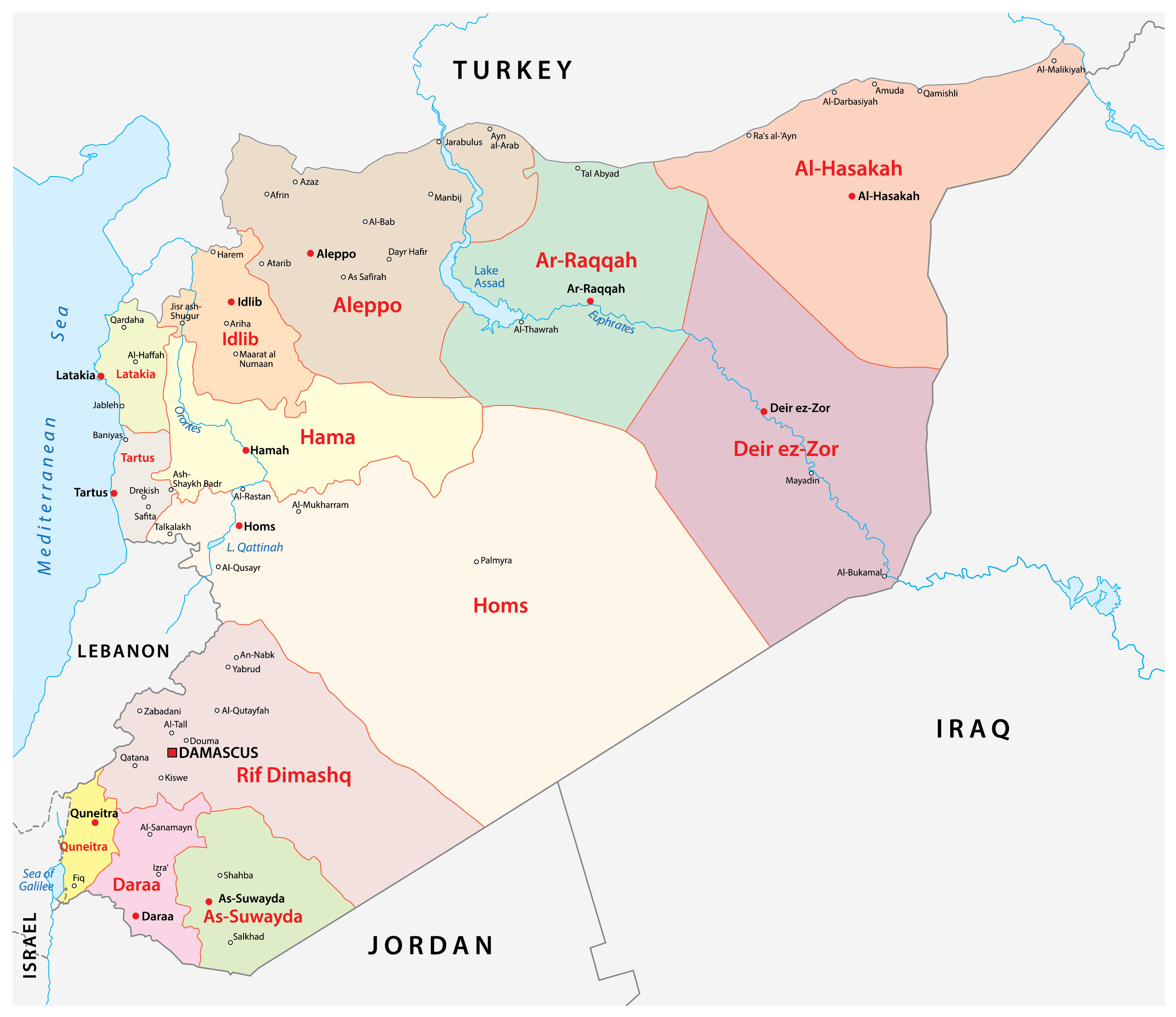 [Update] Bản đồ hành chính đất nước Ả Rập Syria (Syria Map) phóng to năm 2022 21