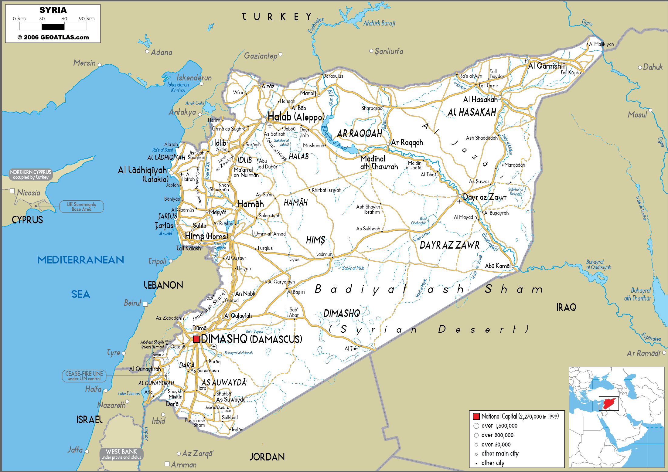 [Update] Bản đồ hành chính đất nước Ả Rập Syria (Syria Map) phóng to năm 2022 22