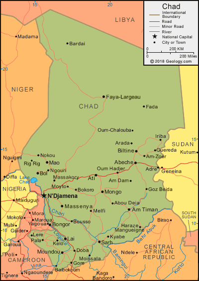 [Update] Bản đồ hành chính đất nước Chad (Chad Map) phóng to năm 2022 16