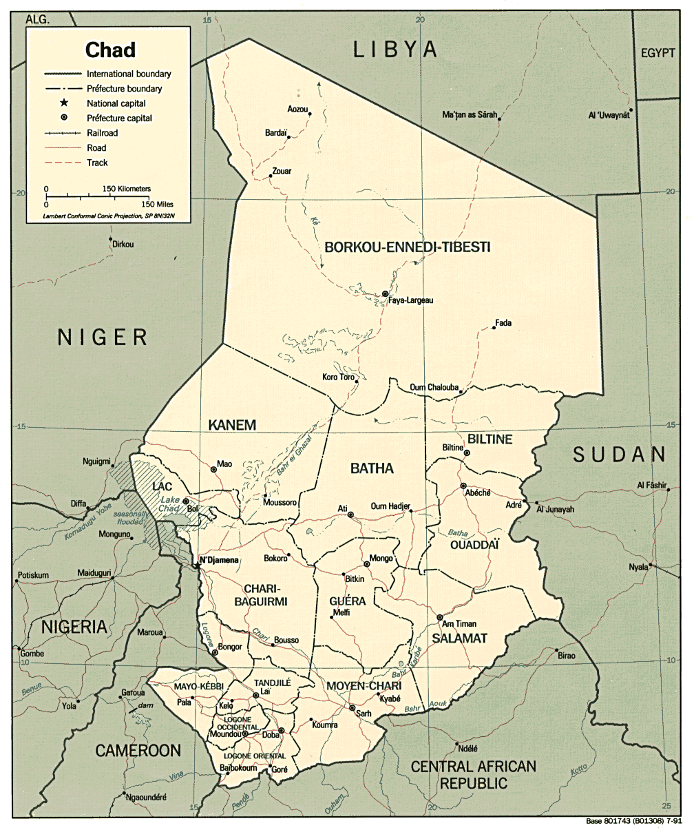 [Update] Bản đồ hành chính đất nước Chad (Chad Map) phóng to năm 2022 23