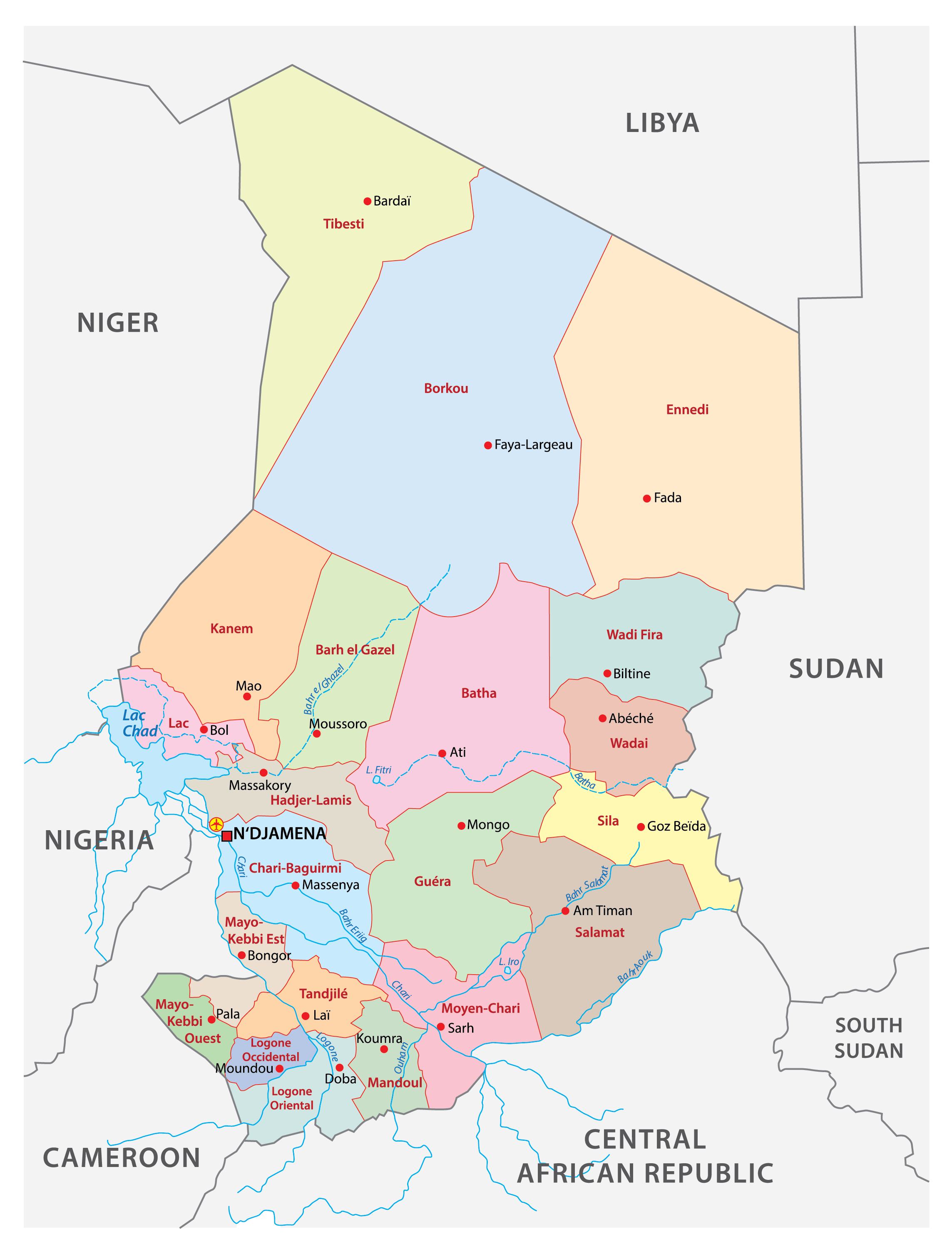 [Update] Bản đồ hành chính đất nước Chad (Chad Map) phóng to năm 2022 17