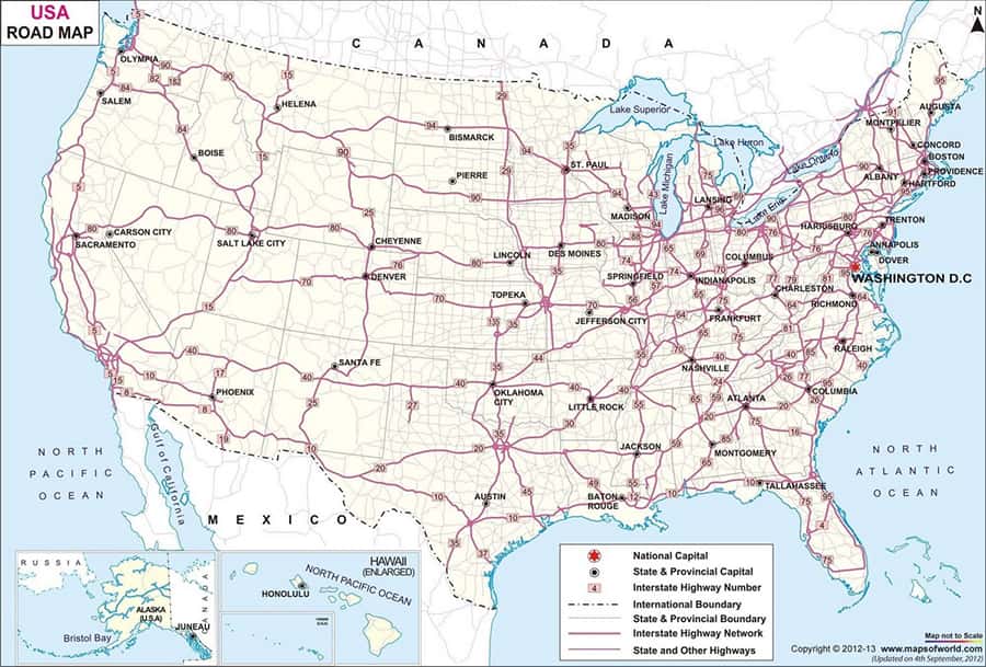 Bản đồ giao thông tại Hoa Kỳ