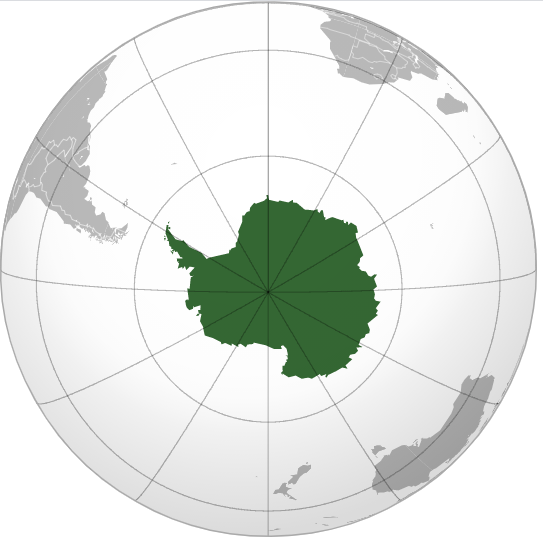 Hình ảnh vị trí châu Nam Cực ở trên bản đồ thế giới