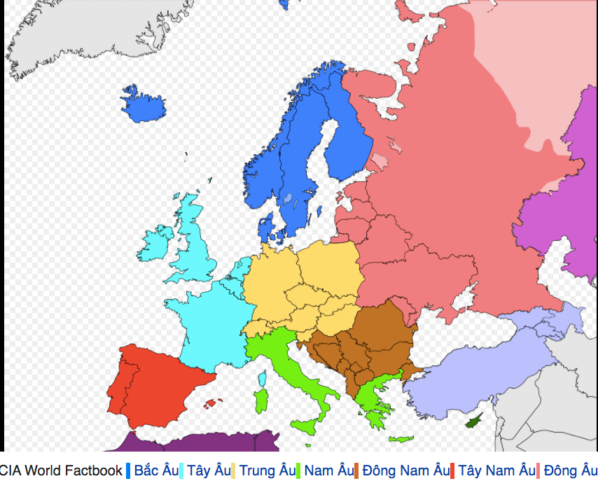 Các tiểu vùng của Châu Âu