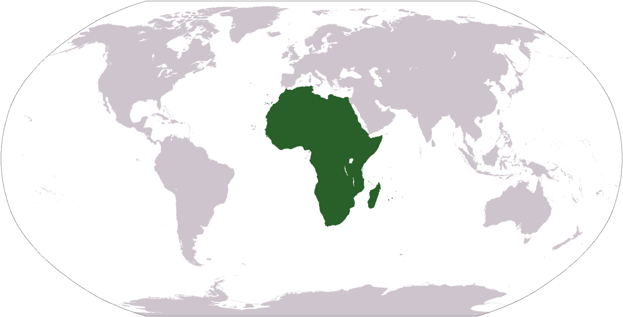 Bản đồ thế giới chỉ ra châu Phi về mặt địa lý