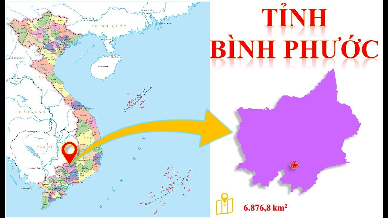 [Update] Bản đồ hành chính tỉnh Bình Phước khổ lớn 56