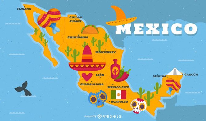 [Update] Bản đồ đất nước Mexico (Mê-hi-cô) khổ lớn phóng to năm 2022 15
