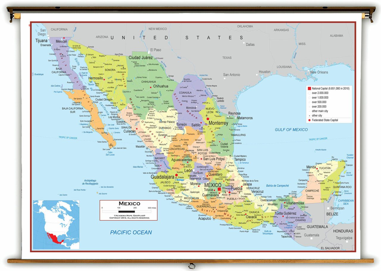 [Update] Bản đồ đất nước Mexico (Mê-hi-cô) khổ lớn phóng to năm 2022 9
