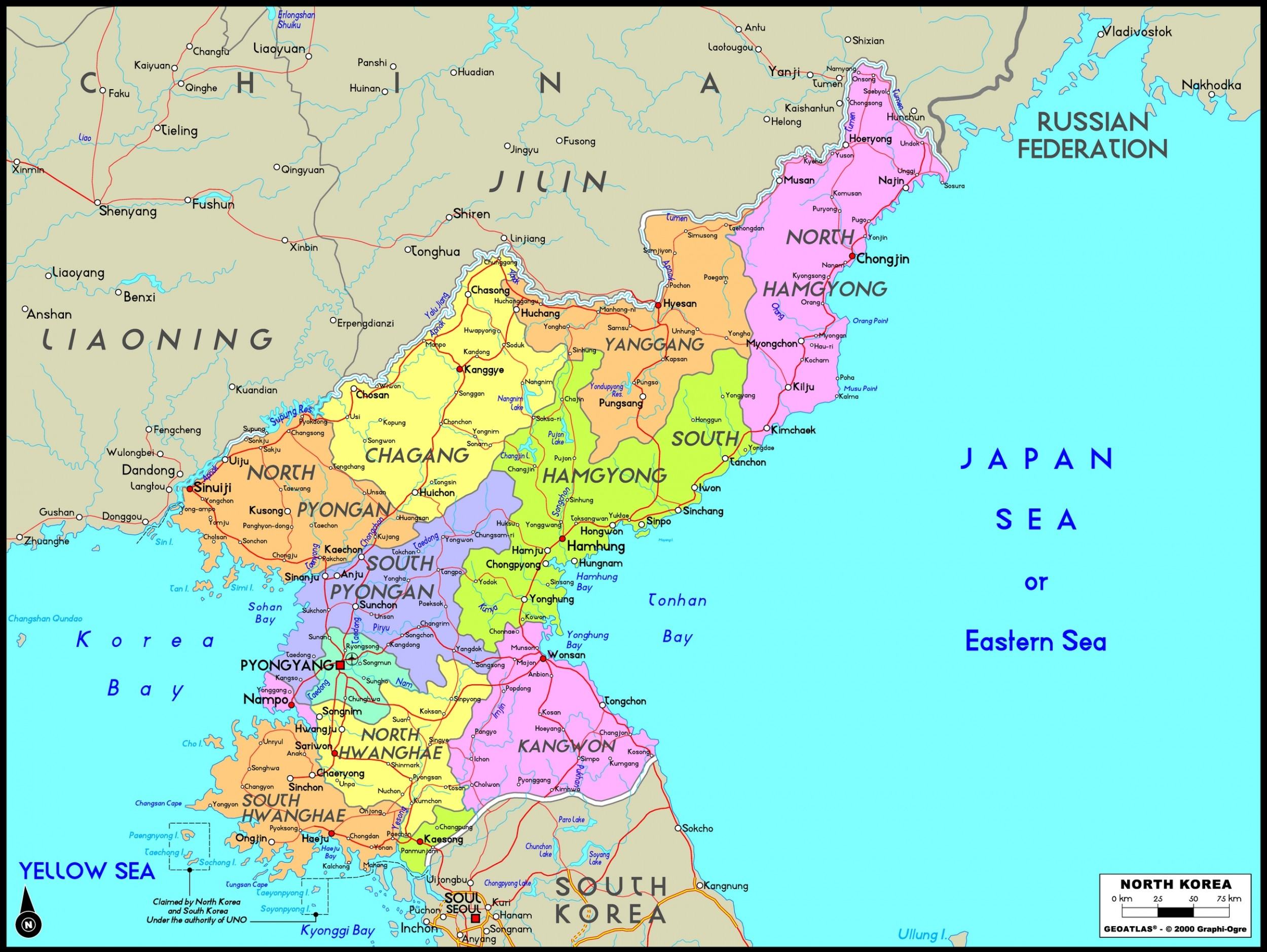 [Update] Bản đồ đất nước Triều Tiên (North Korea) khổ lớn năm 2022 10