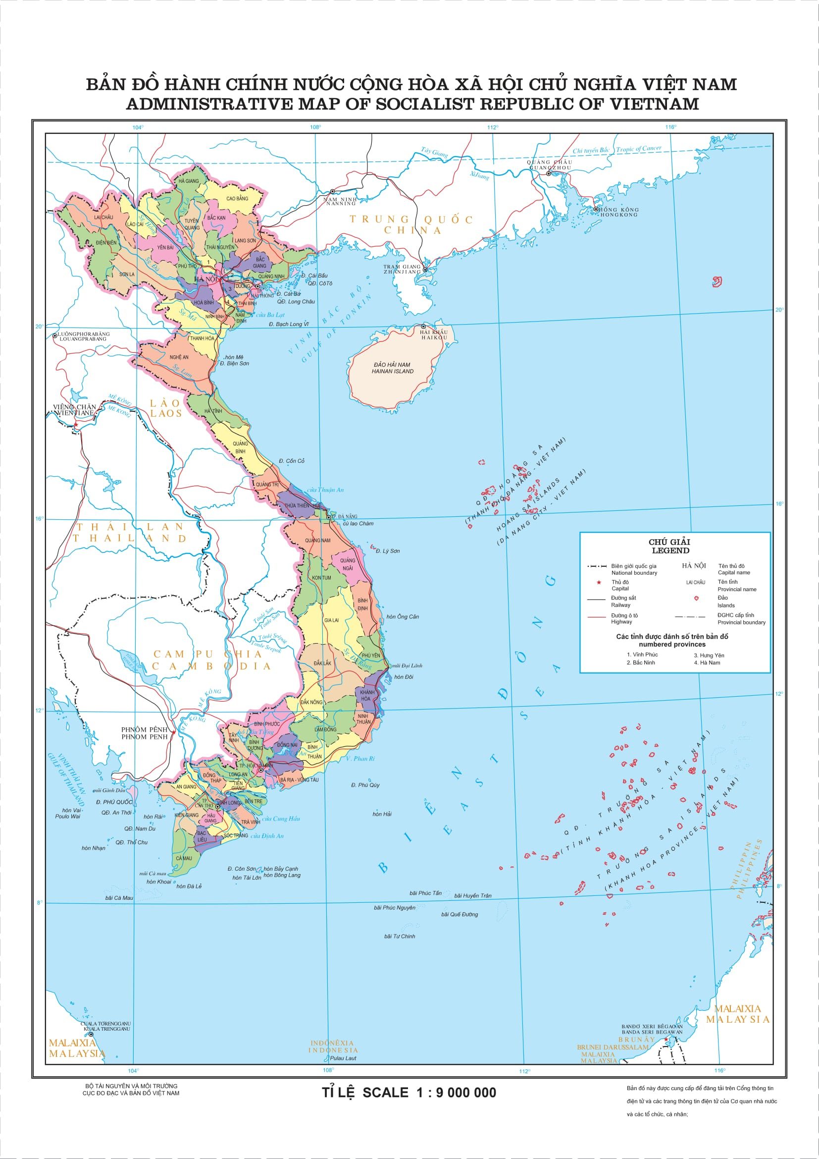 Update Bản đồ Việt Nam phóng to, 64 tỉnh, thành phố [hienthinam] 12
