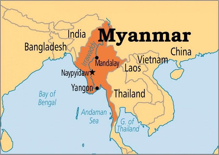 Vị trí địa lý đất nước Myanmar 