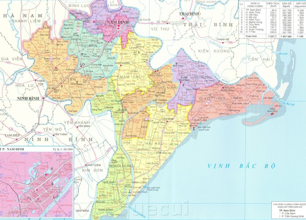 Bản đồ tỉnh Nam Định