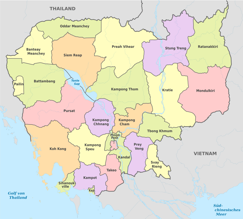 Bản đồ Campuchia khổ lớn phóng to năm 2022 mới nhất