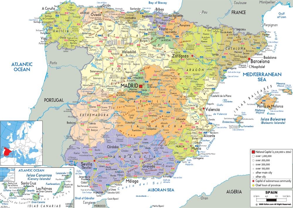 [Update] Bản đồ đất nước Tây Ban Nha (Spain) khổ lớn năm 2022 16
