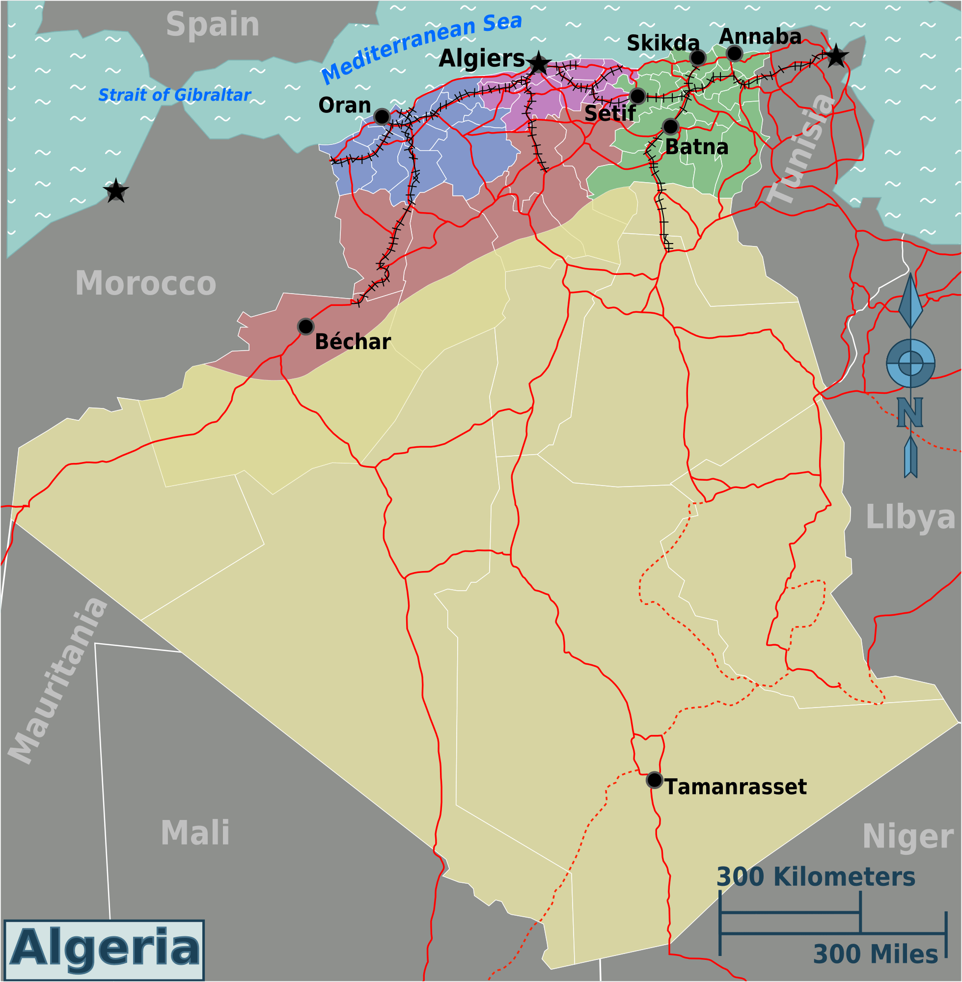 [Update] Bản đồ hành chính đất nước Algérie khổ lớn năm [hienthinam] 14