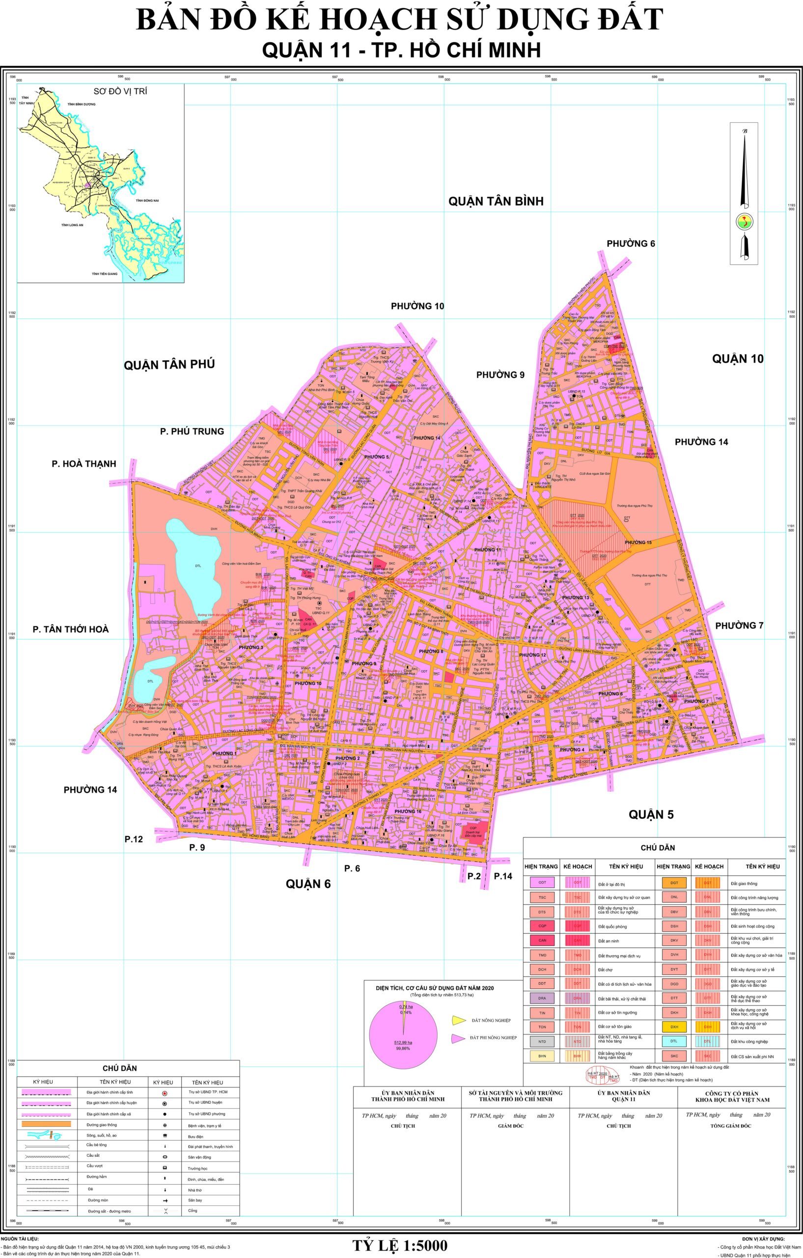 Bản đồ quy hoạch sử dụng đất Quận 11 năm 2022