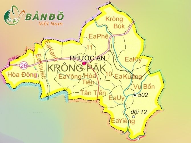 [Update] Bản đồ Hành chính Tỉnh Đắk Lắk (Daklak) năm [hienthinam] 18