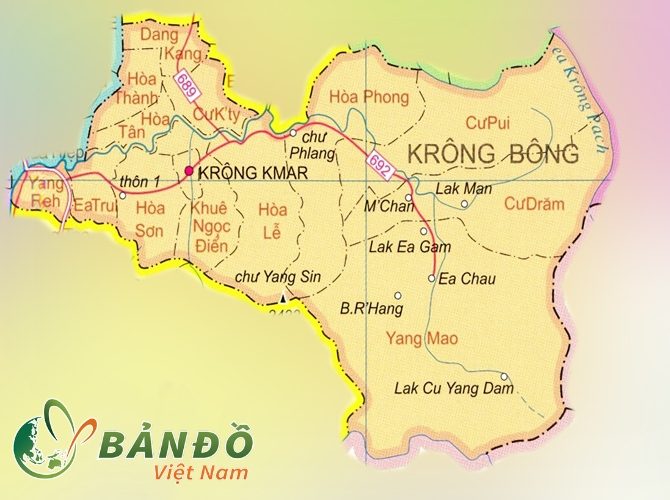 [Update] Bản đồ Hành chính Tỉnh Đắk Lắk (Daklak) năm [hienthinam] 17