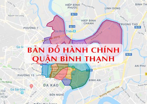 [Update] Bản đồ Hành chính Quận Bình Thạnh tại TPHCM khổ lớn 4