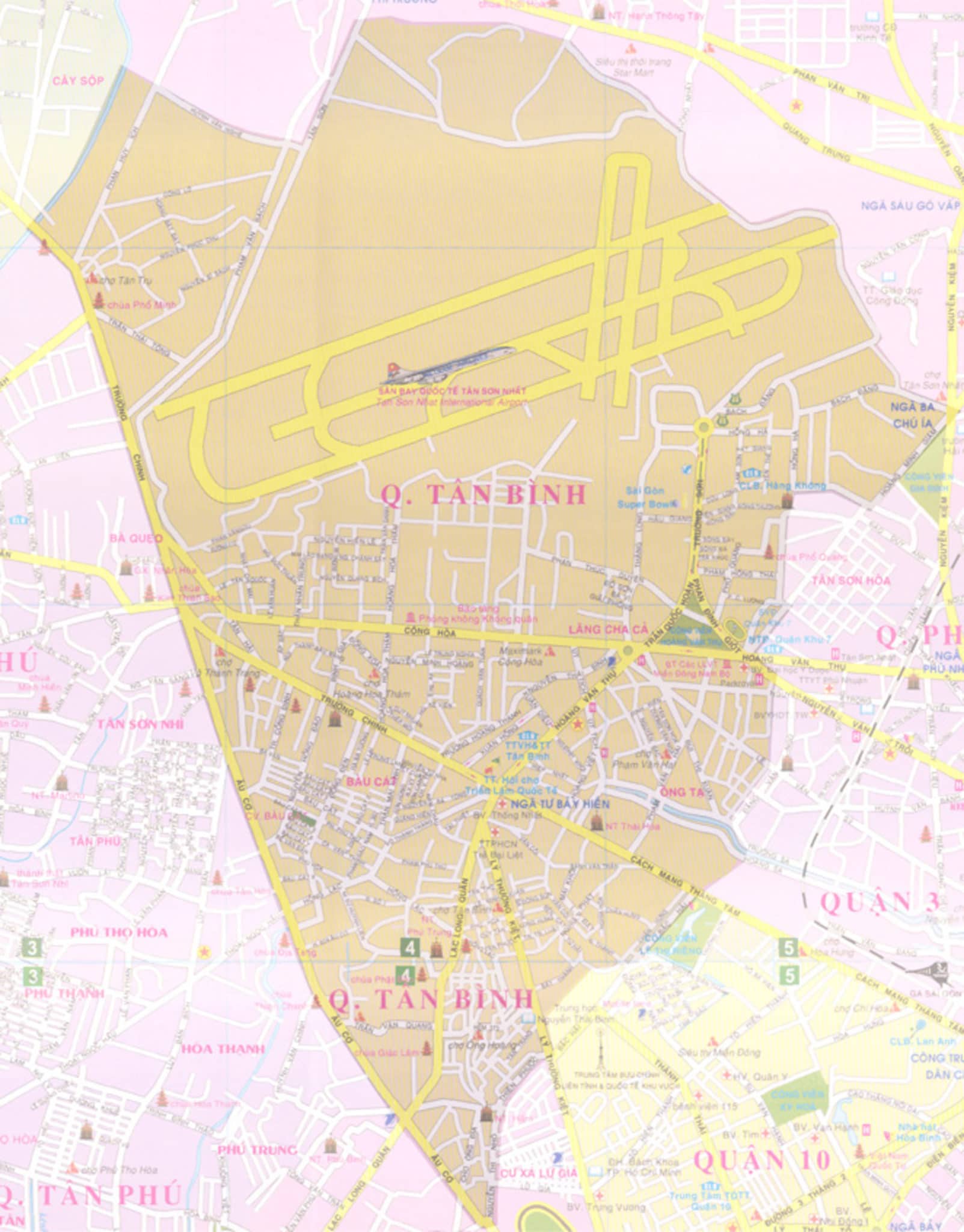 Bản đồ hành chính Quận Tân Bình khổ lớn năm 2022