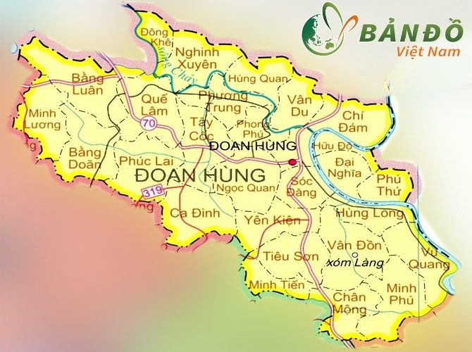 [Update] Bản đồ hành chính tỉnh Phú Thọ khổ lớn năm [hienthinam] 10
