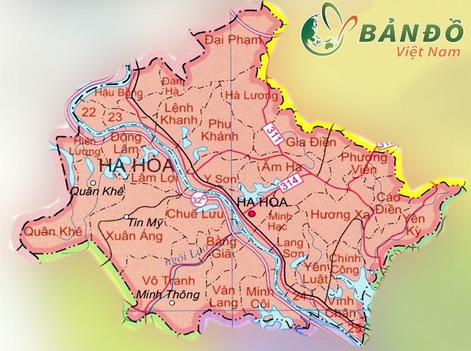 [Update] Bản đồ hành chính tỉnh Phú Thọ khổ lớn năm [hienthinam] 11