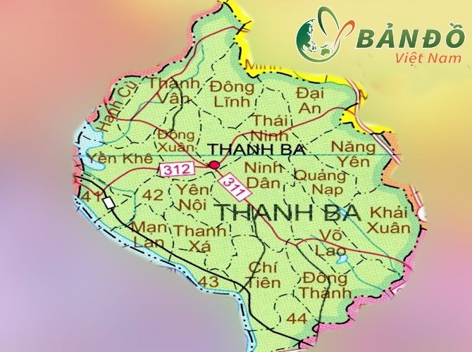 [Update] Bản đồ hành chính tỉnh Phú Thọ khổ lớn năm [hienthinam] 14