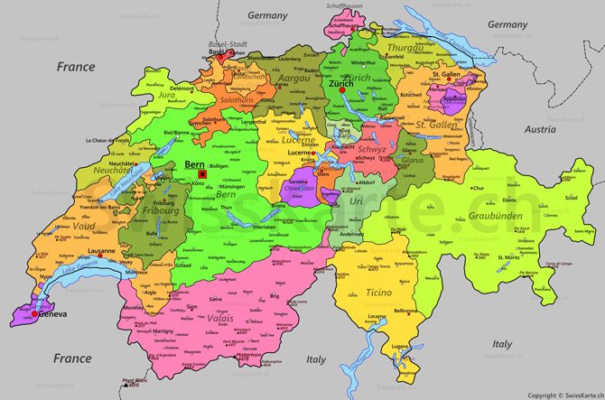 [Update] Bản đồ đất nước Thuỵ Sĩ (Switzerland) khổ lớn năm [hienthinam] 78