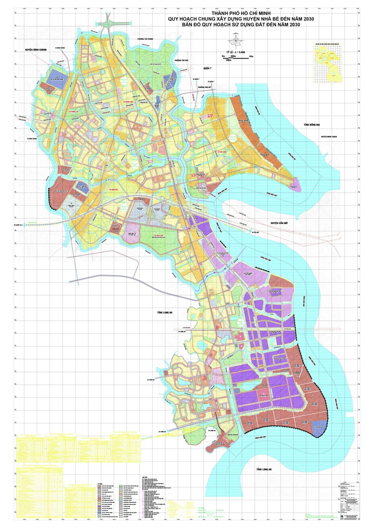 Bản đồ quy hoạch sử dụng đất của huyện Nhà Bè đến năm 2030